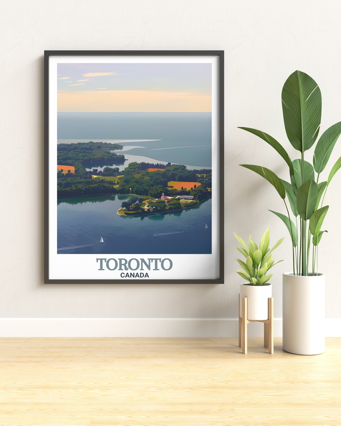Toronto Islands Canada Aerial View Over The Calm Lake Ontario Poster - Image 2