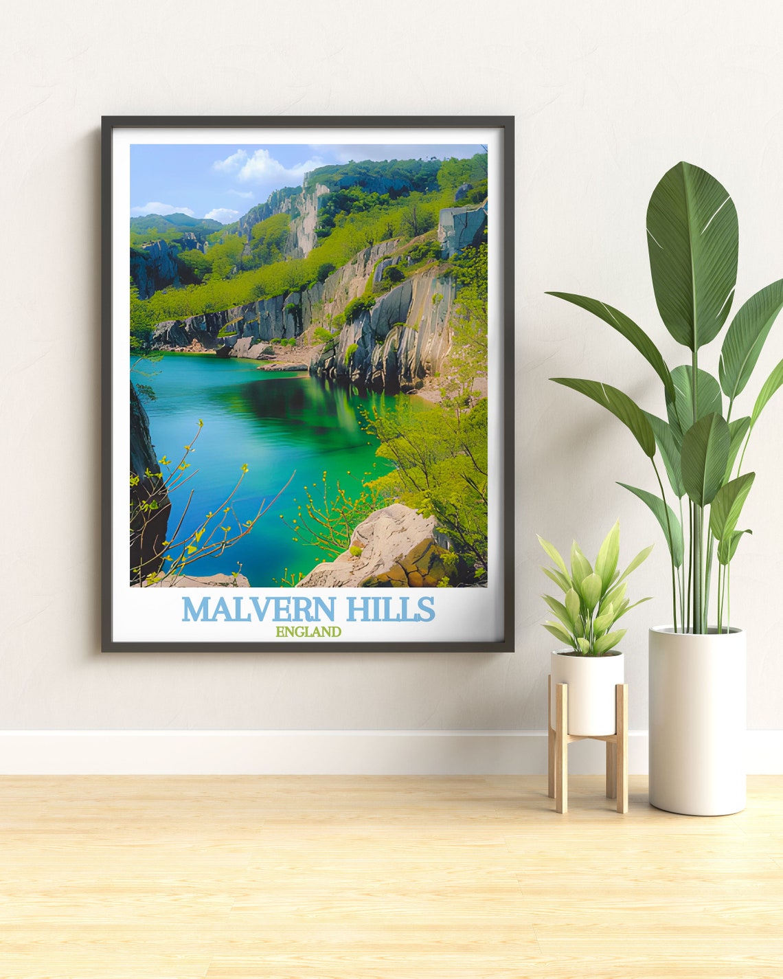 Malvern Hills England Gullet Quarry Lake Emerald Nature Poster - Image 2