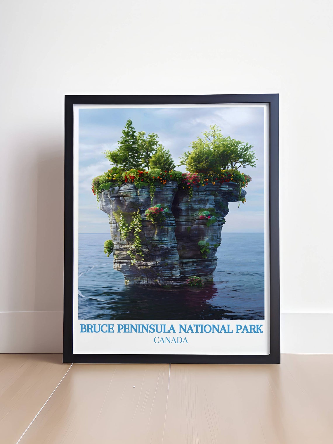 Bruce Peninsula Flowerpot Rock Formation Canada Travel Poster - Image 4