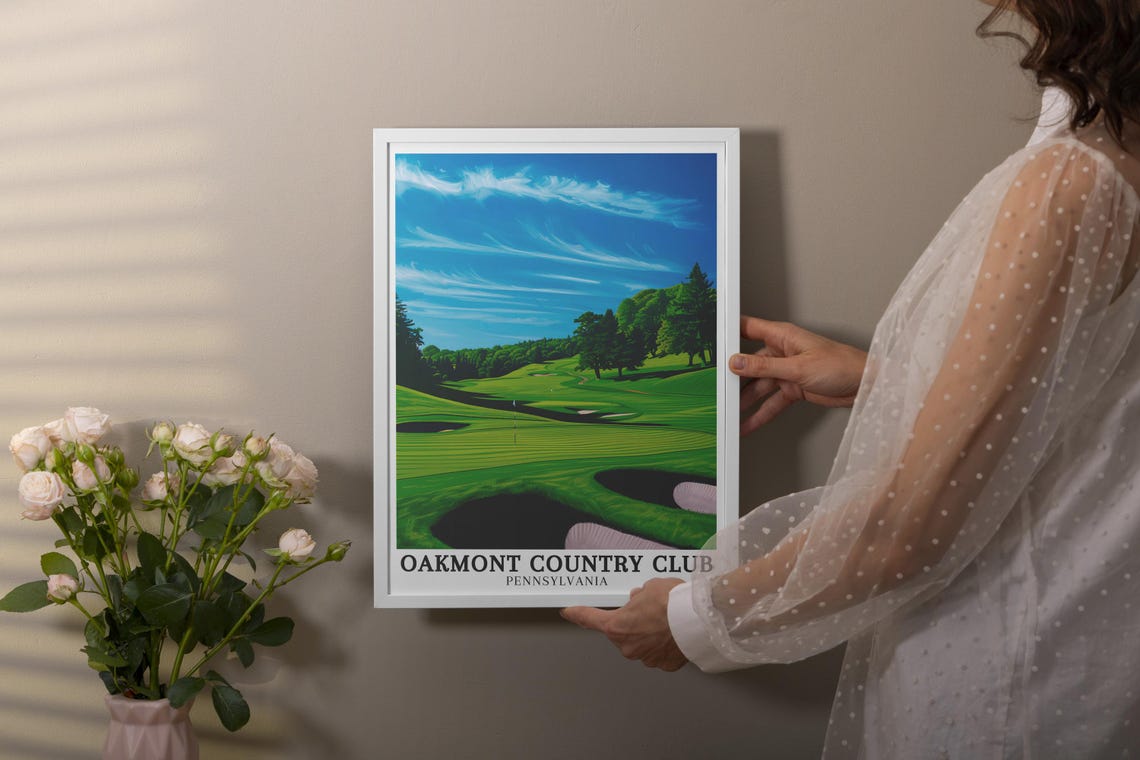 Oakmont Country Club Poster Print Church Pew Bunker Travel Poster Plum Home Decor Oakmont Country Club Wall Art Pennsylvania Poster - Image 2