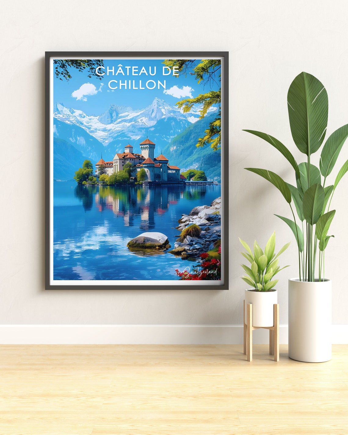 Chateau De Chillon Castle On Lake Geneva Shore Switzerland Poster - Image 2