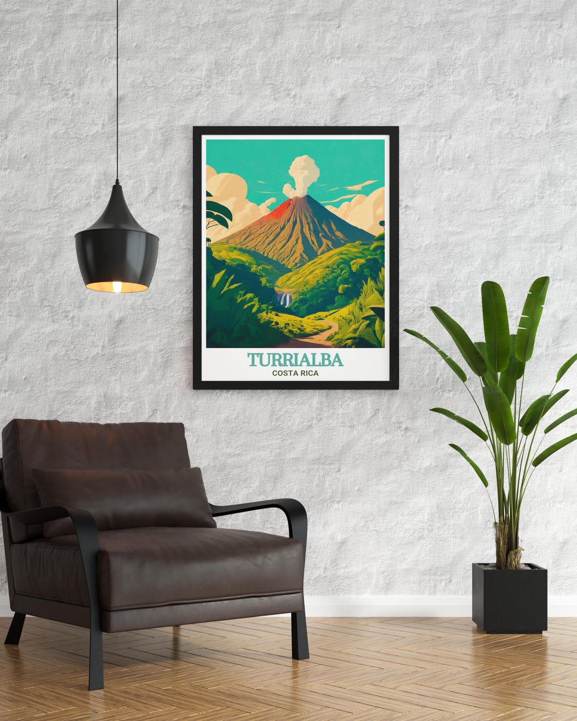 Turrialba Costa Rica Volcano Eruption Lush Jungle Valley Travel Poster - Image 3