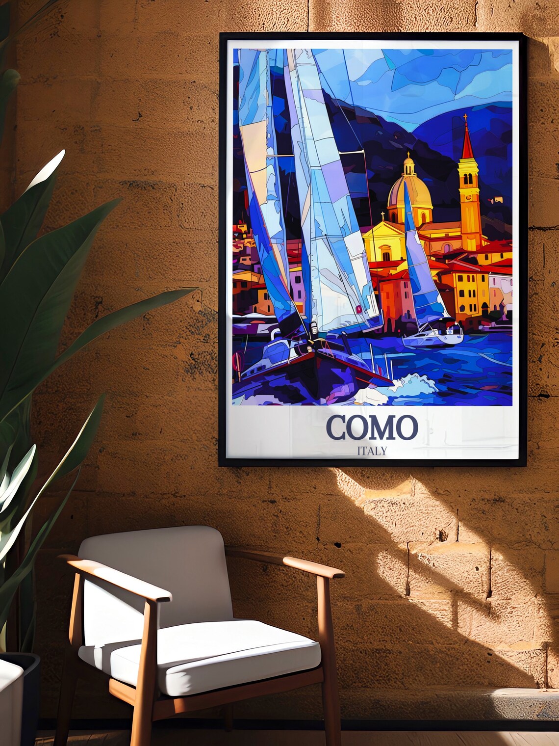 Como Italy Sailboats Gliding At Dusk On Lake Como Travel Poster - Image 2