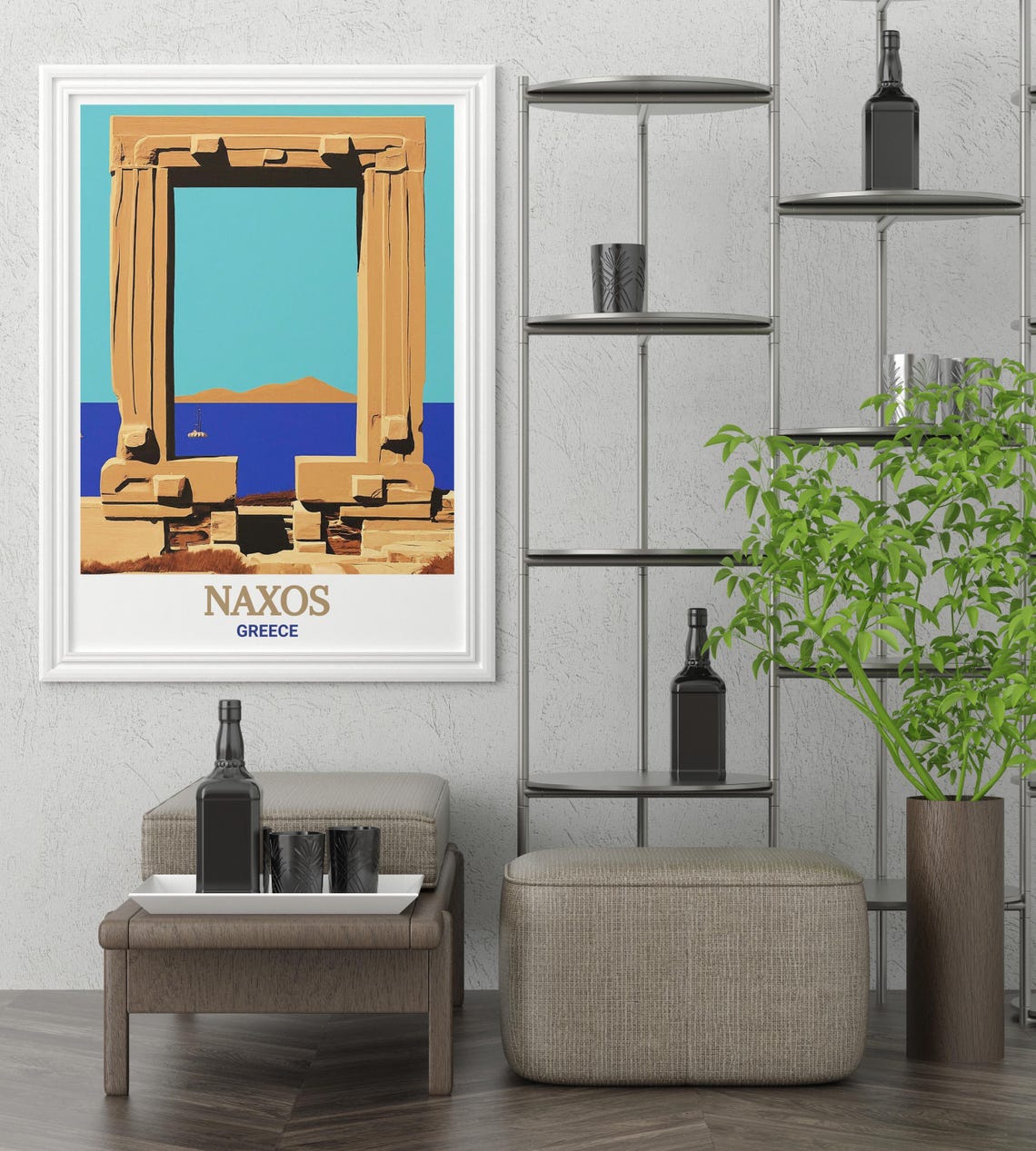 Naxos Greece Portara Ancient Temple Gate Aegean Sunset Poster - Image 2