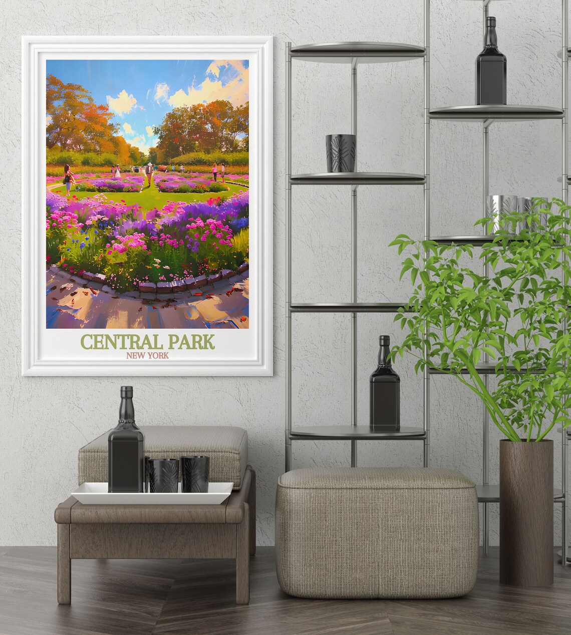 Central Park New York Conservatory Garden Flower Beds Poster - Image 2