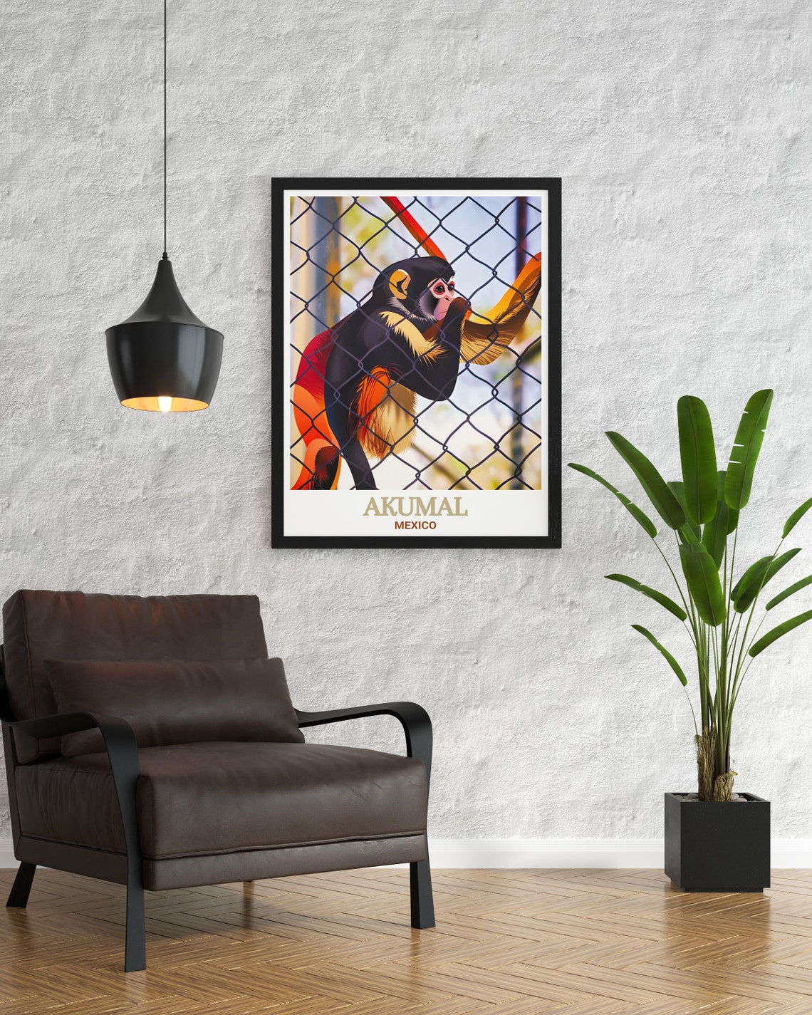 Akumal Monkey Sanctuary Poster Mexico Rescued Monkey Wildlife Art - Image 3