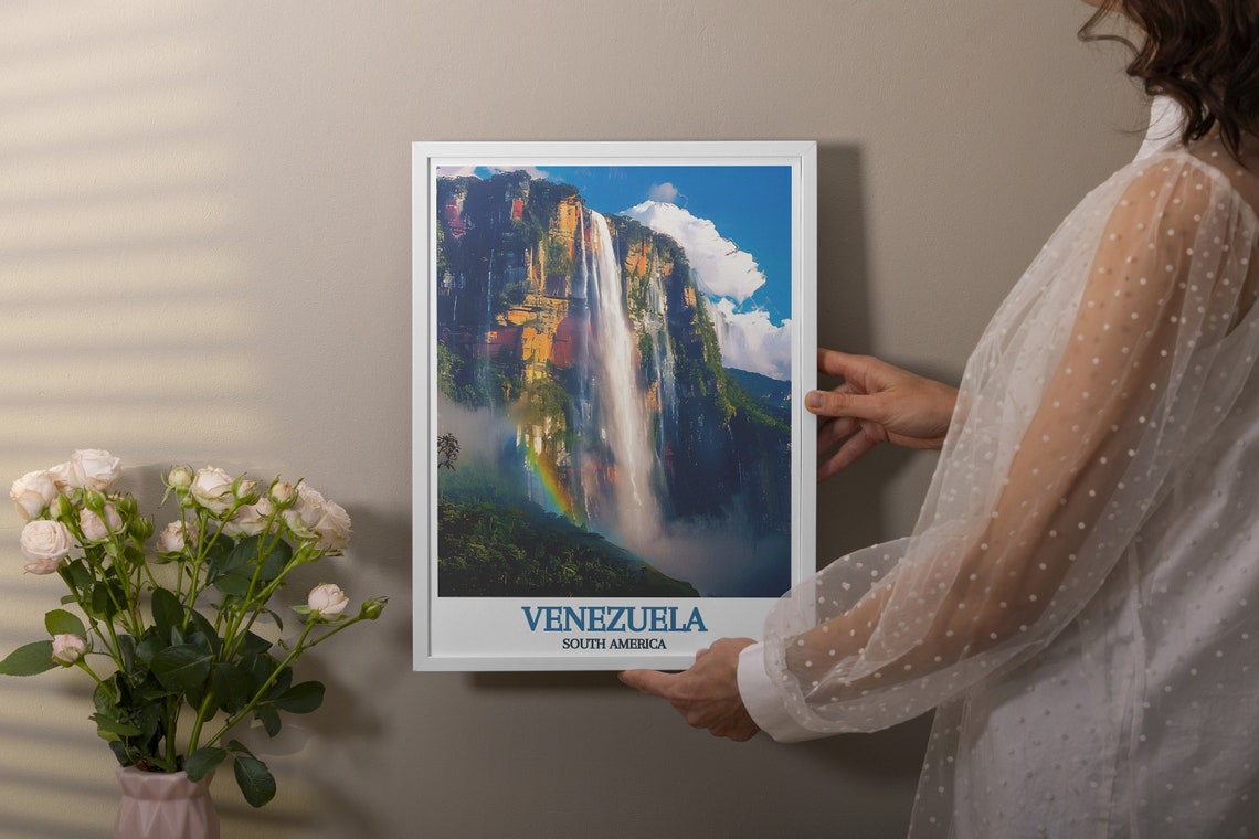 Angel Falls Venezuela Rainbow Waterfall Jungle Travel Poster - Image 3
