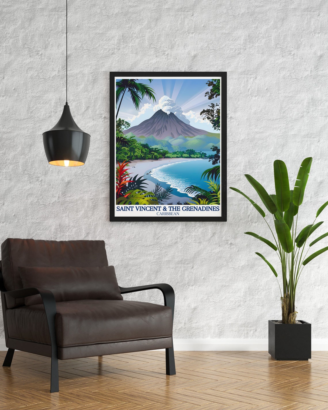 Saint Vincent and Grenadines La Soufriere Volcano Beach Poster - Image 2