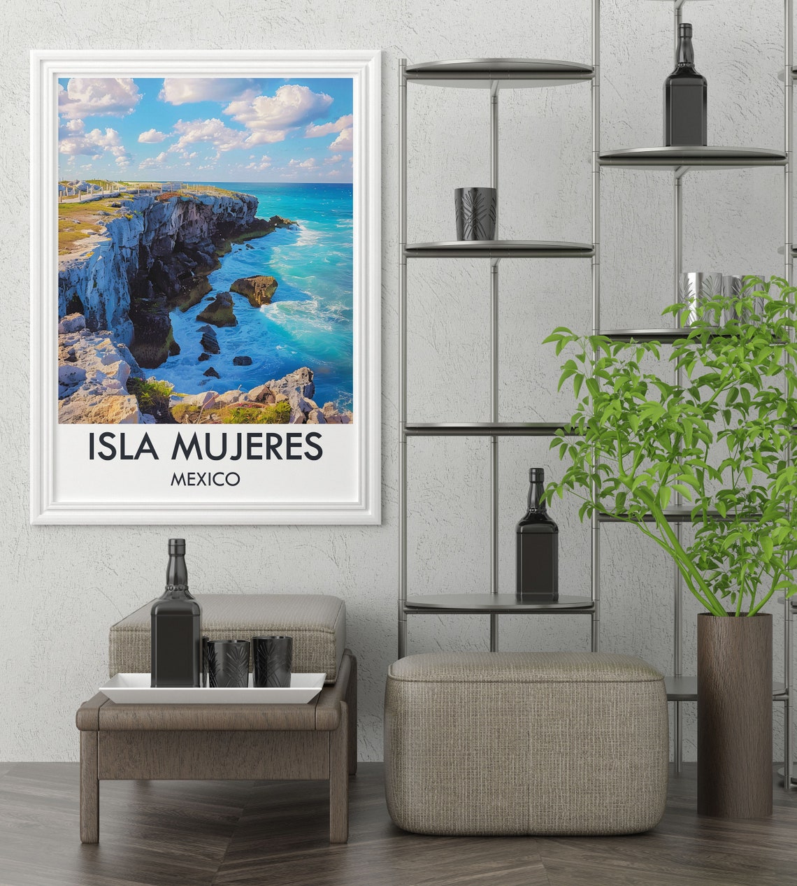 Isla Mujeres Mexico Punta Sur Cliff Turquoise Coast Travel Poster - Image 2