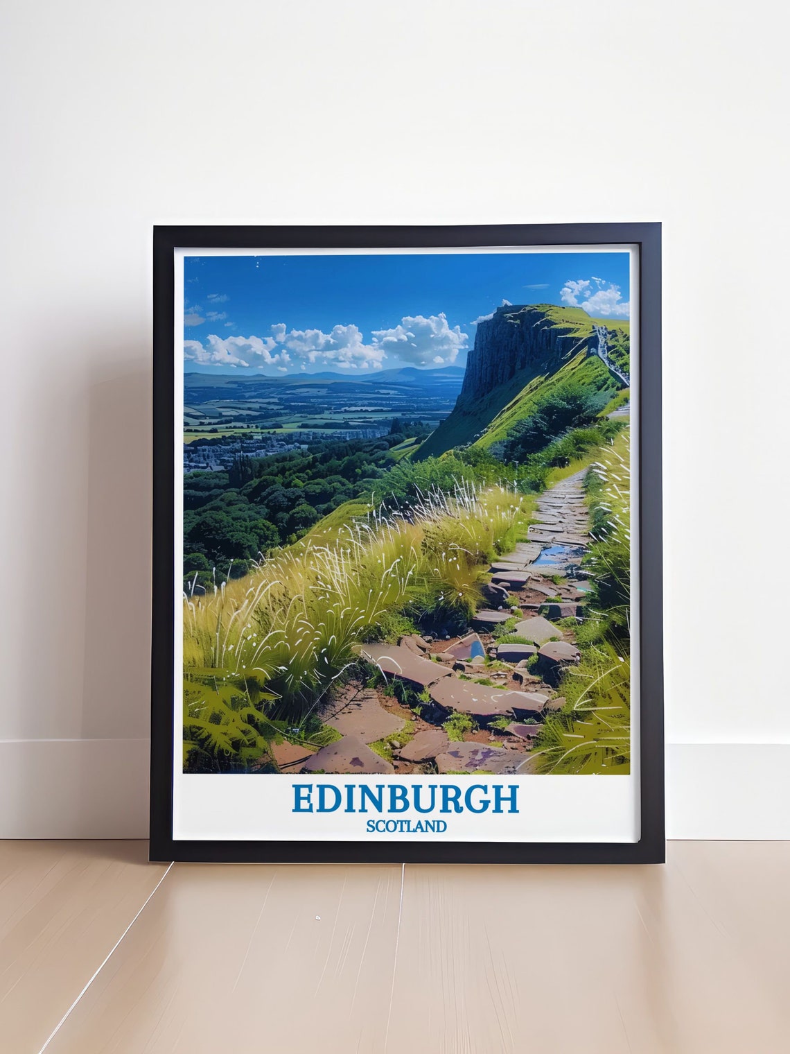 Edinburgh Scotland Rocky Hill Trail Above The City Skyline Poster - Image 4