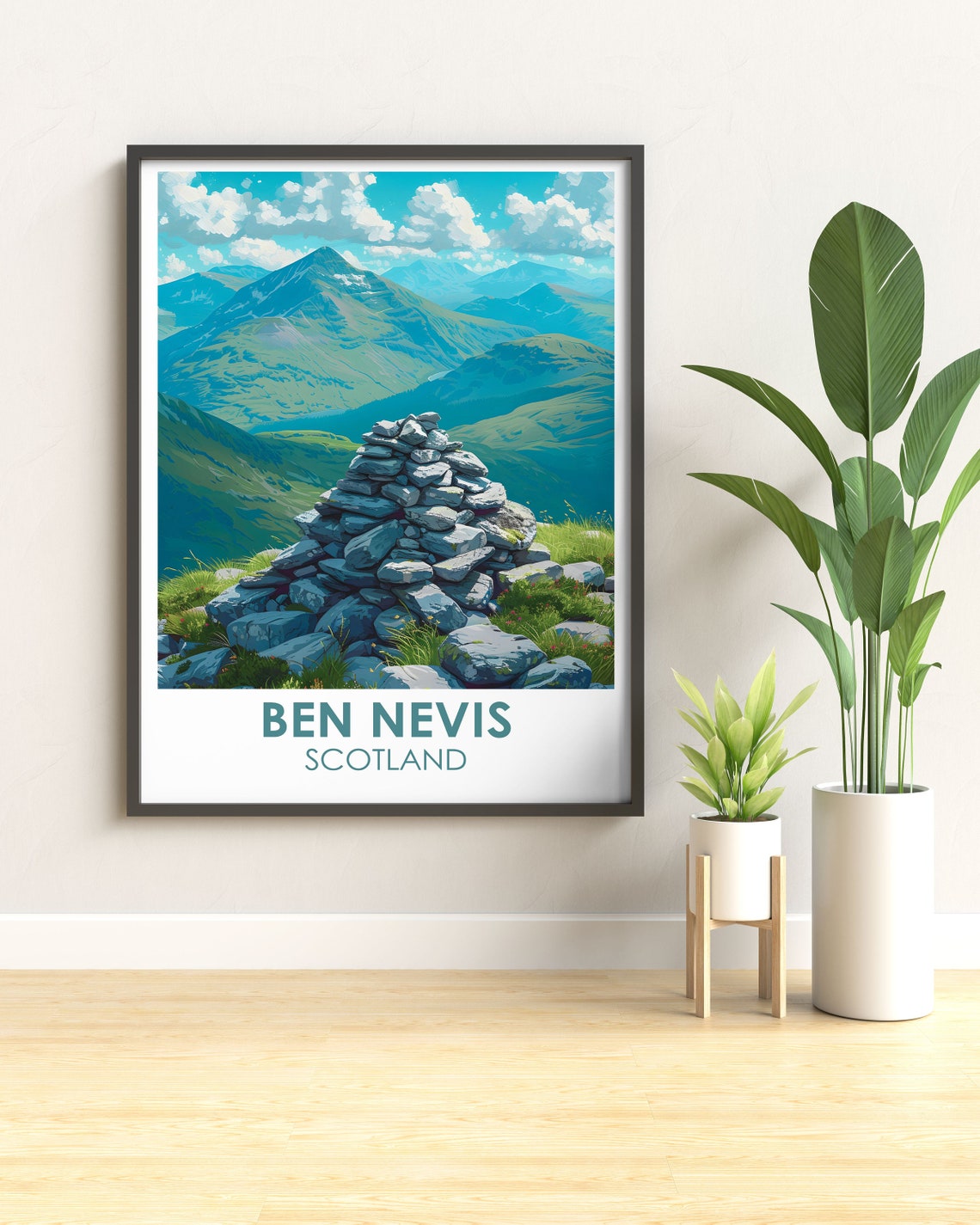 Ben Nevis Summit Stone Cairn Highland View Scotland Travel Poster - Image 3
