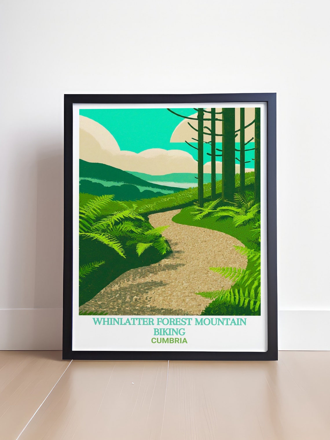 Lush Whinlatter Forest Mountain Biking Cumbria Fern Trail Poster - Image 4
