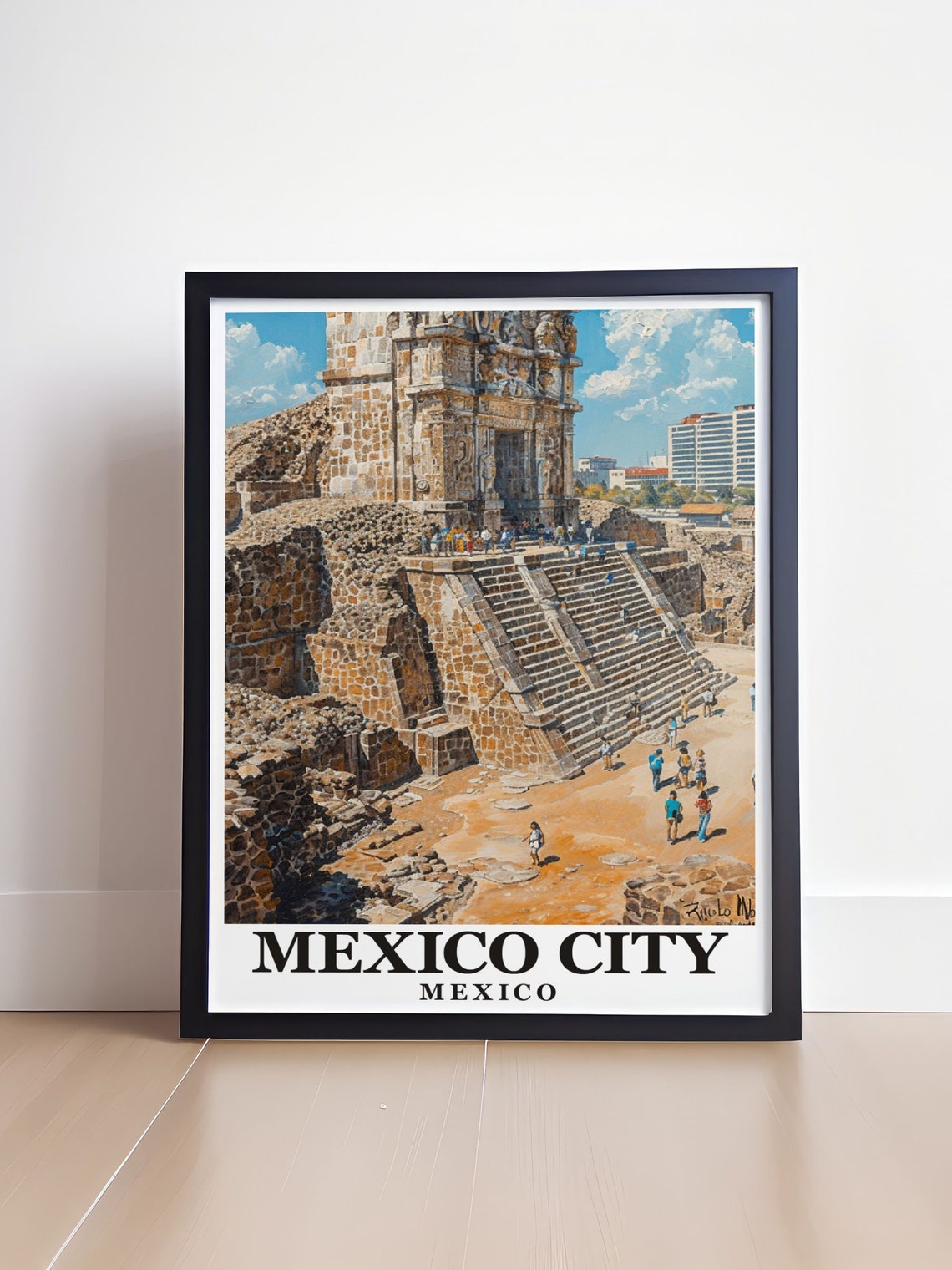 Templo Mayor Aztec Ruins with Tourists in Mexico City Mexico Poster - Image 4