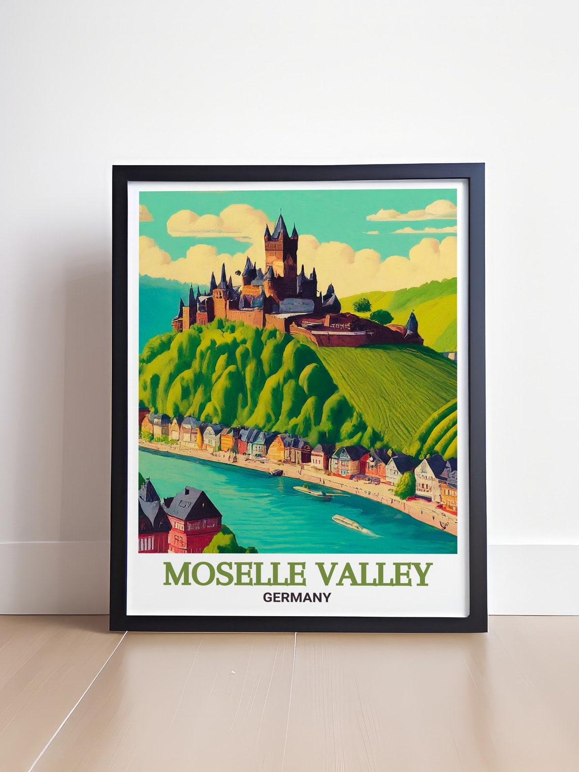 Moselle Valley Cochem Castle River Hillside Germany Travel Poster - Image 4