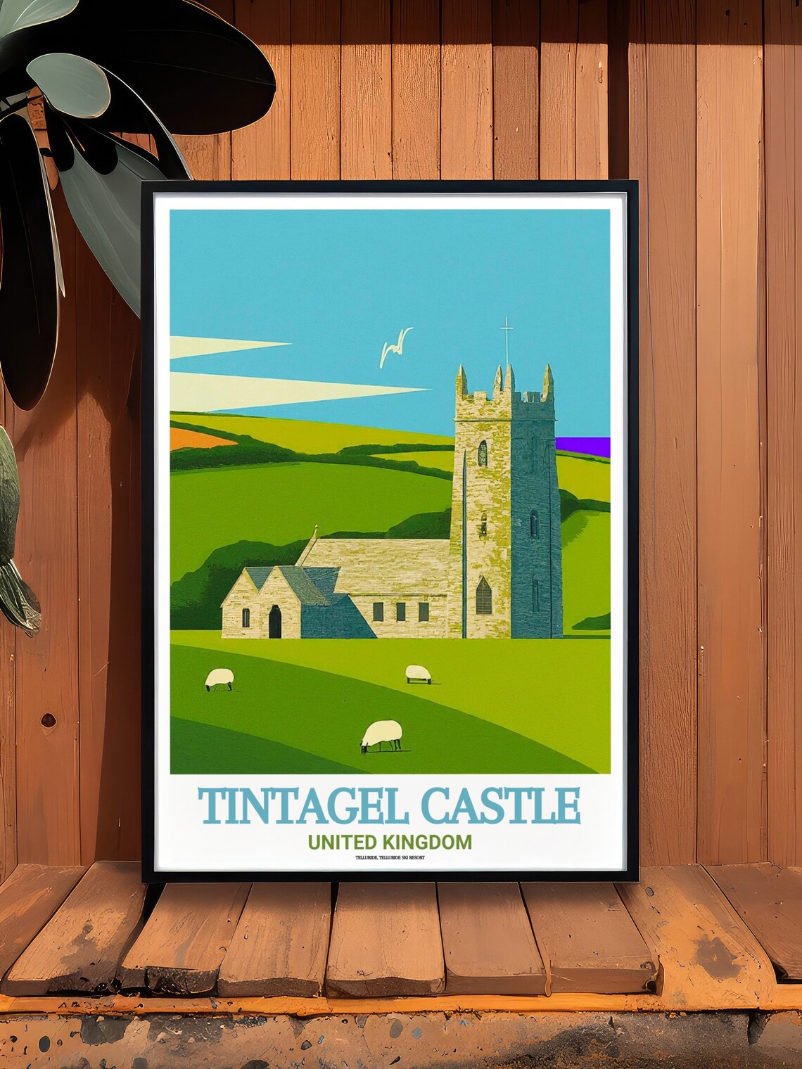 Tintagel Castle United Kingdom Stone Church Cornwall Travel Poster - Image 2