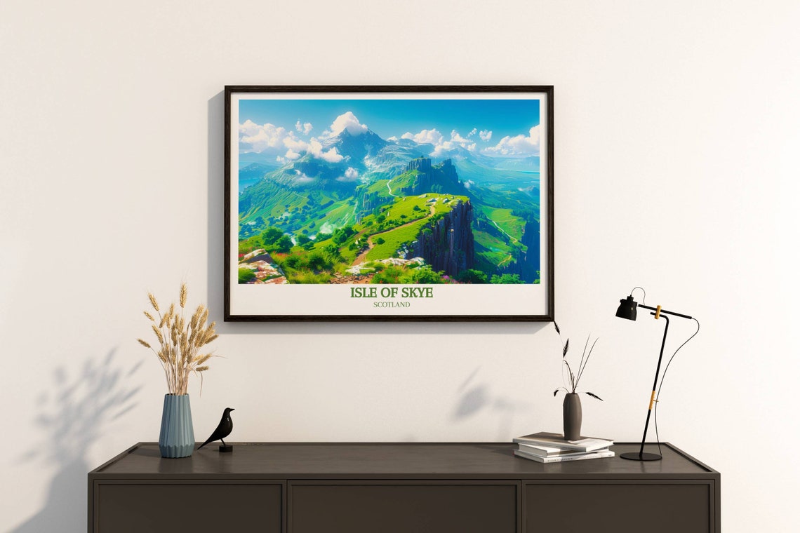 Isle of Skye Scotland Quiraing Cliffs Mountain Green Valleys Poster - Image 4