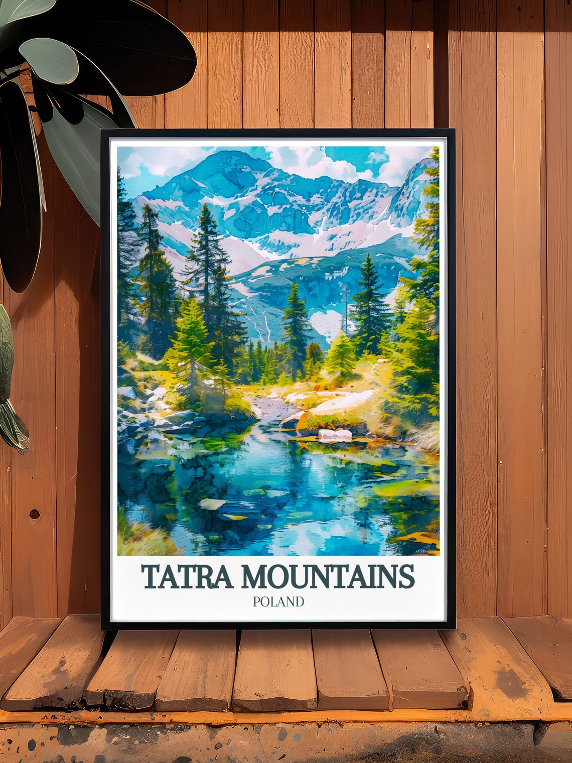 Tatra Mountains Travel Poster Posters Of Morskie Oko And Rysy Peak Morskie Oko And Rysy Peak Prints Morskie Oko And Rysy Peak Poster - Image 3