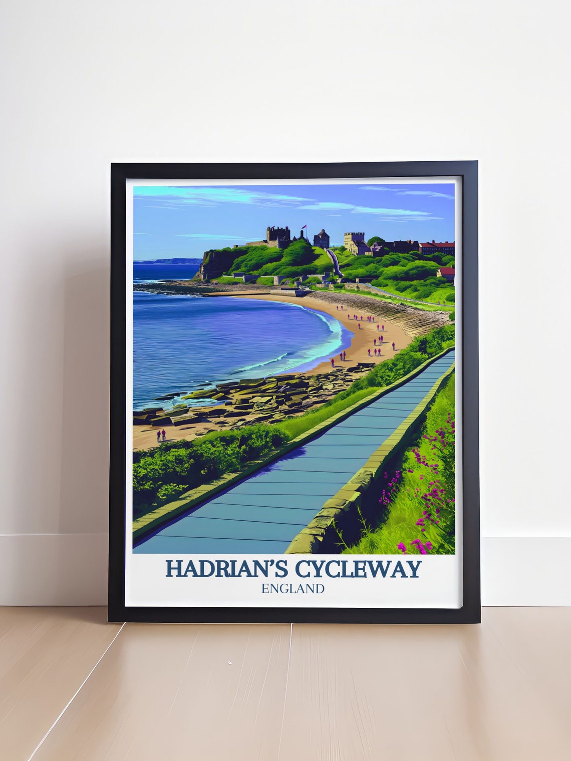 Hadrians Cycleway England Tynemouth Priory Castle Coastal Path Poster - Image 4