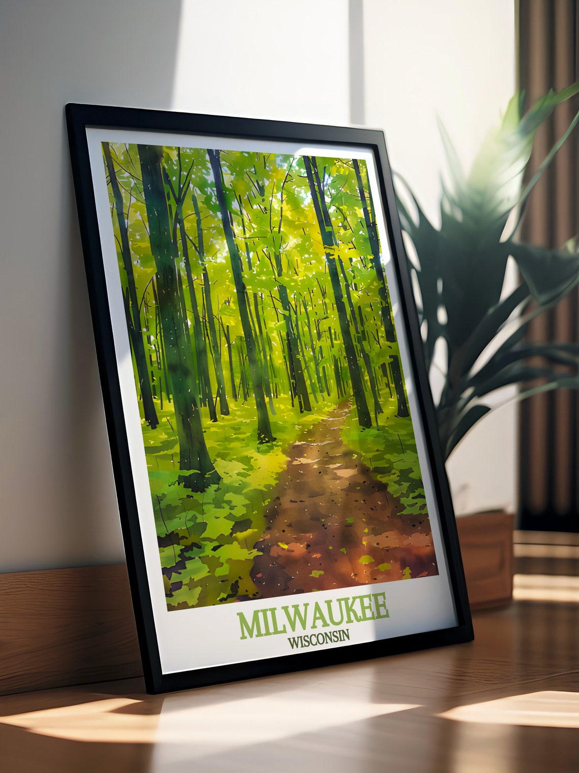 Kettle Moraine Forest Trail Green Woods Hike Travel Art Poster - Image 3