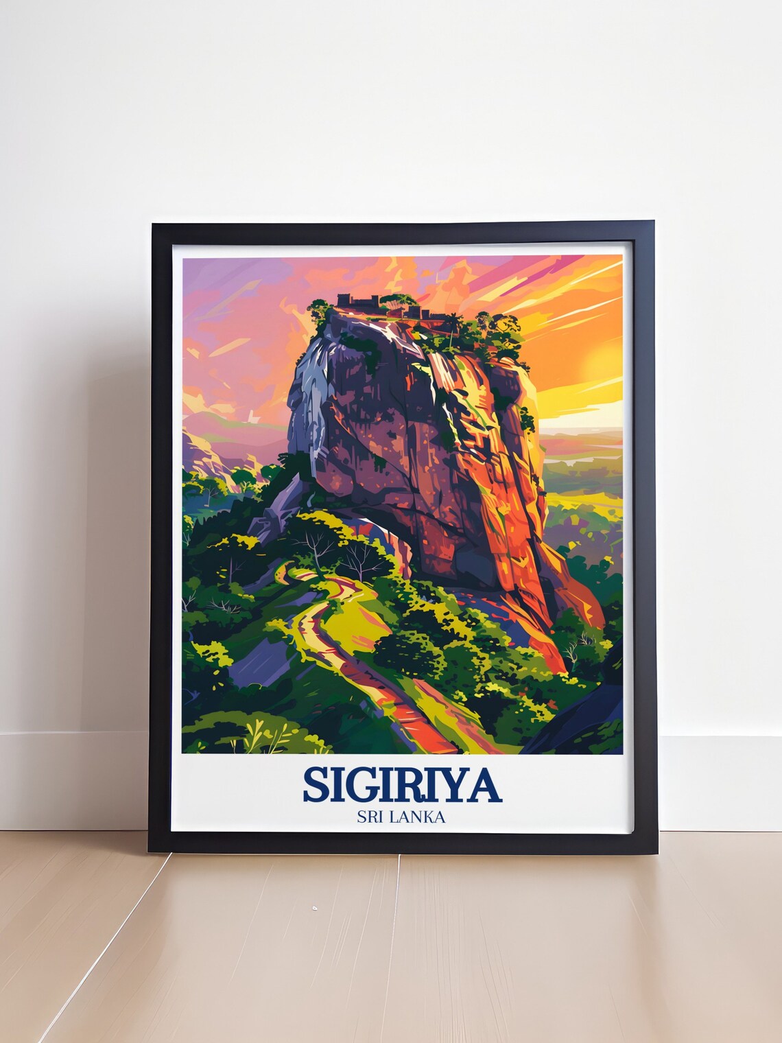 Sigiriya Lions Rock Fortress Sunset Golden Sky Sri Lanka Poster - Image 4