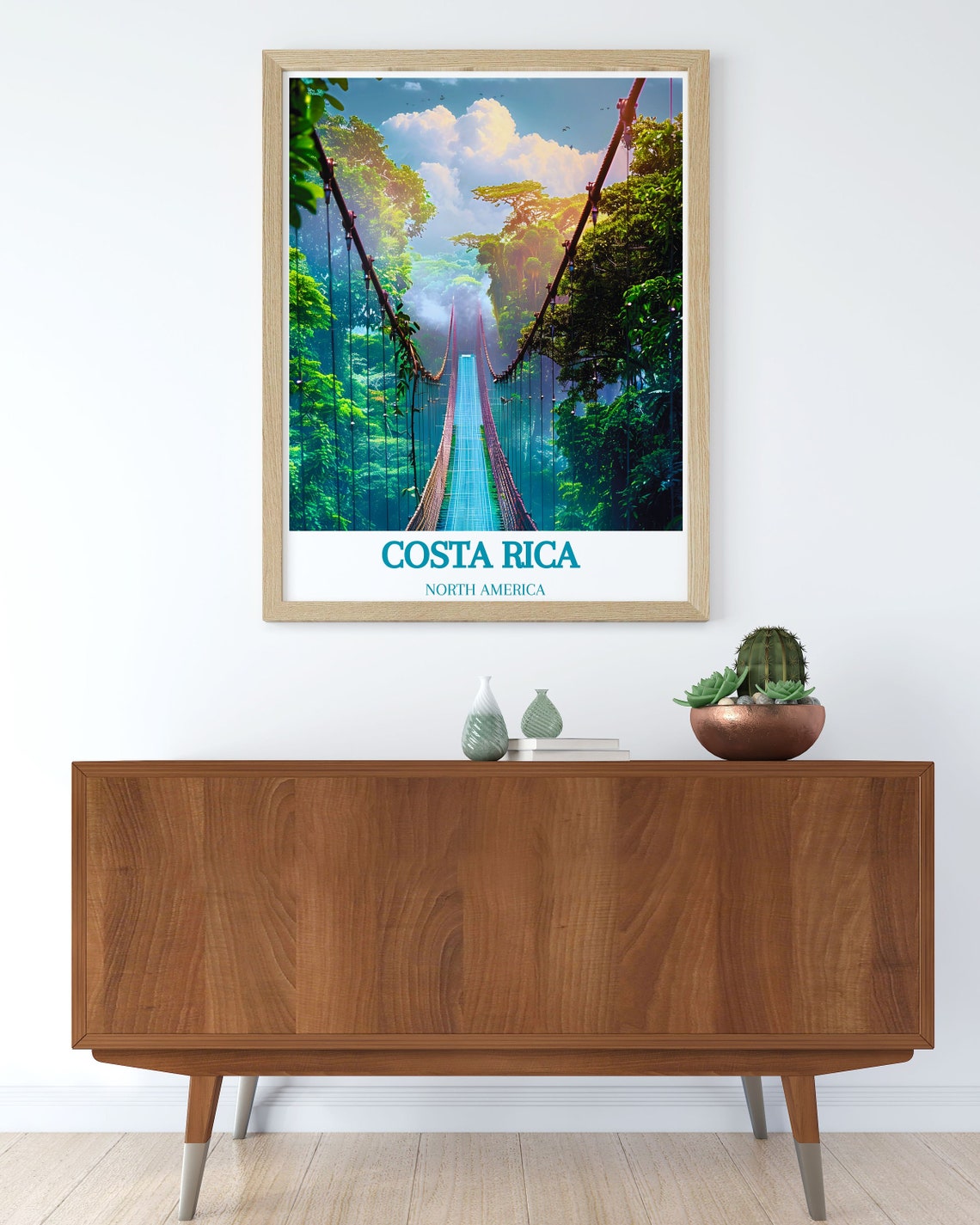 Costa Rica Cloud Forest Hanging Bridge Canopy Walk Travel Poster - Image 3