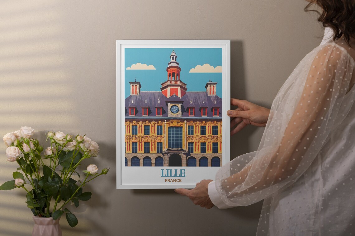 Lille France Old Stock Exchange Ornate Baroque Building Poster - Image 3
