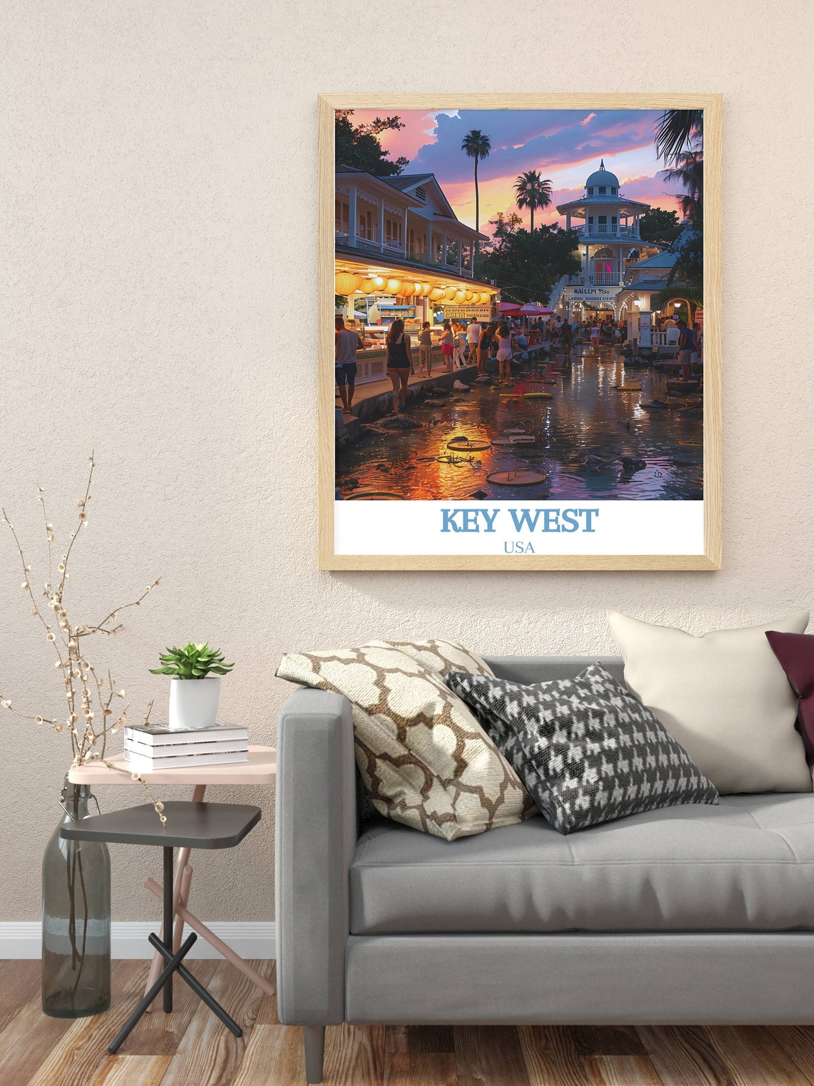 Key West Mallory Square Sunset Crowd Waterfront Florida Poster - Image 3