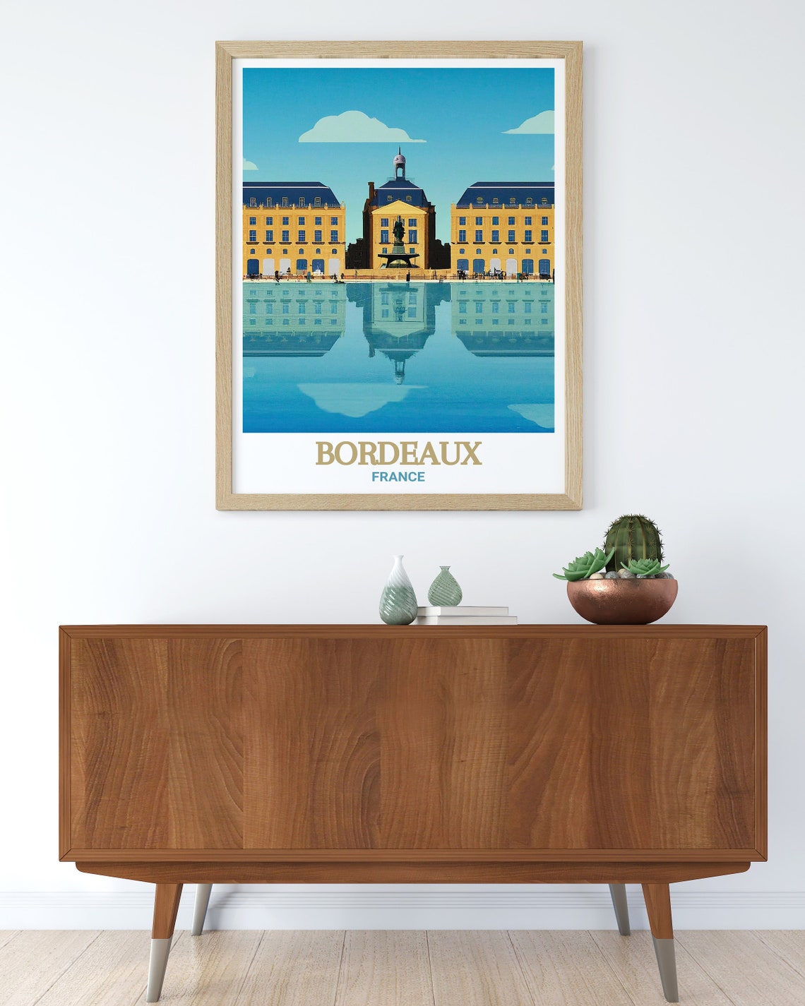Bordeaux Place de la Bourse Water Mirror Reflection Travel Poster - Image 2