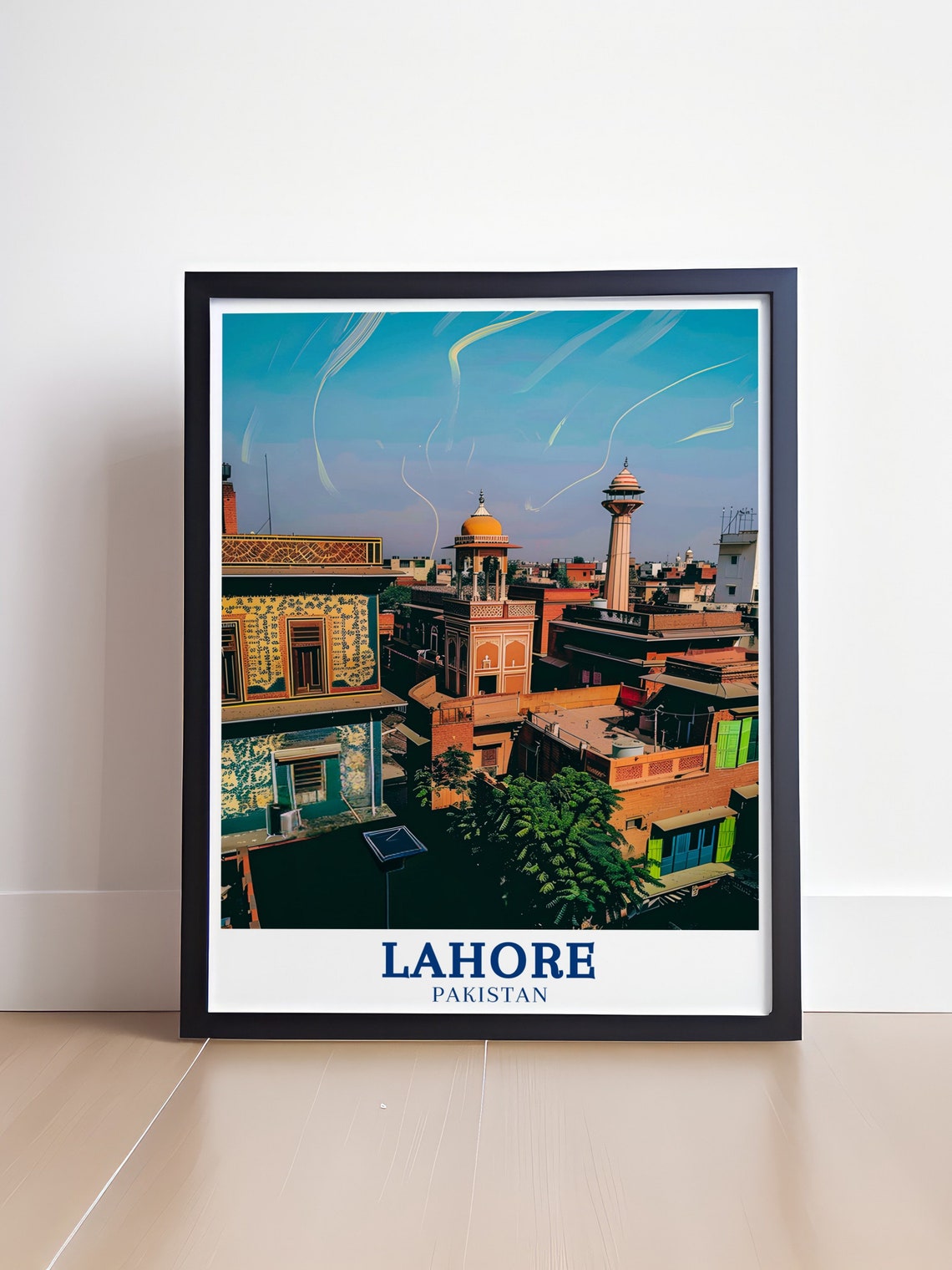 Lahore Travel Art Collection Lahore Bazaar Travel Wall Art Lahore Scenic Posters Walled City Of Lahore Travel Art - Image 4