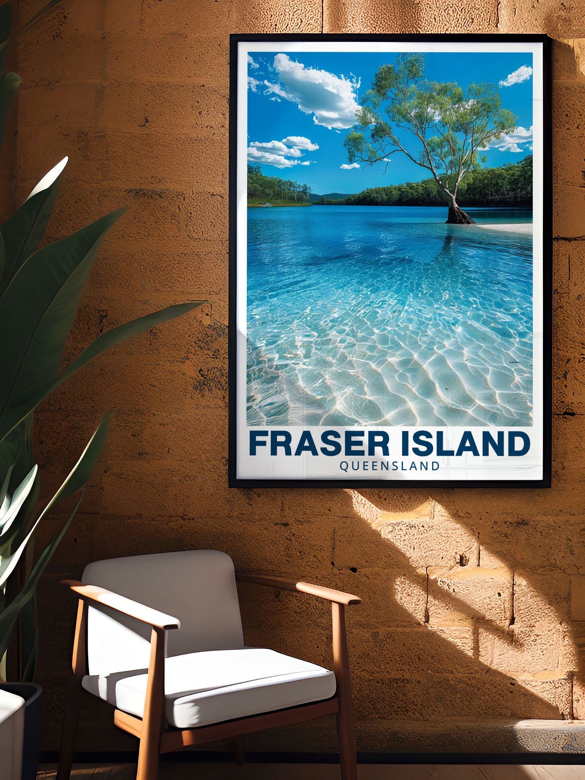Fraser Island Lake McKenzie Lone Tree Turquoise Water Poster - Image 3