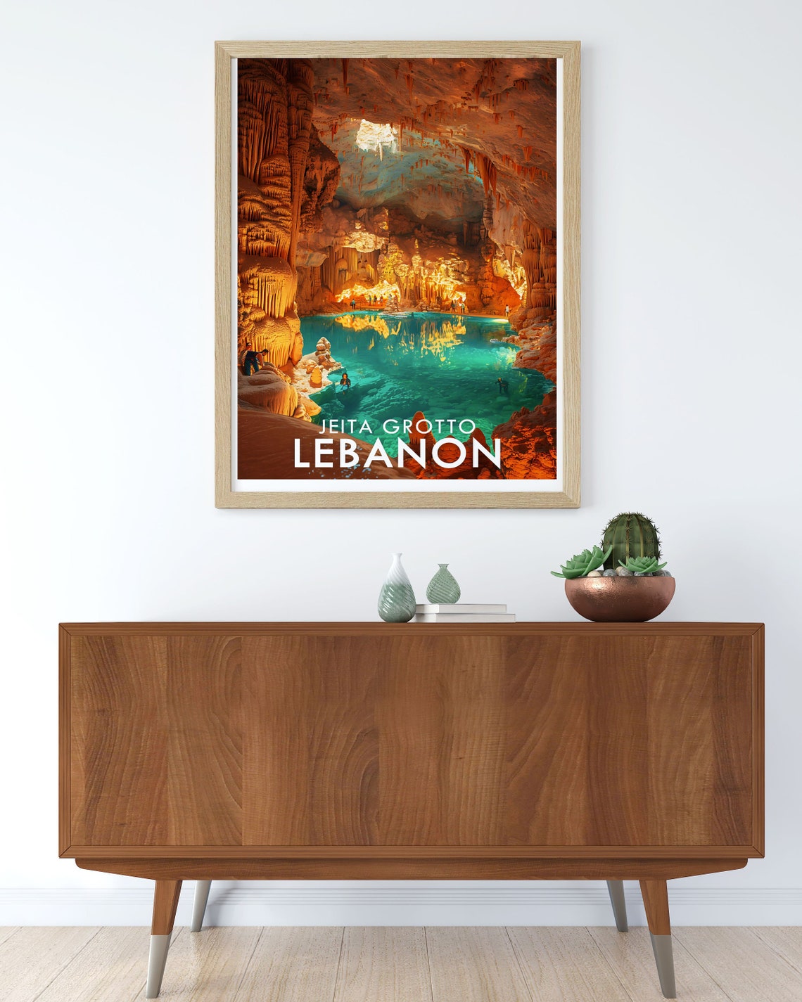 Jeita Grotto Lebanon Glowing Cave Lake Underground Travel Poster - Image 2