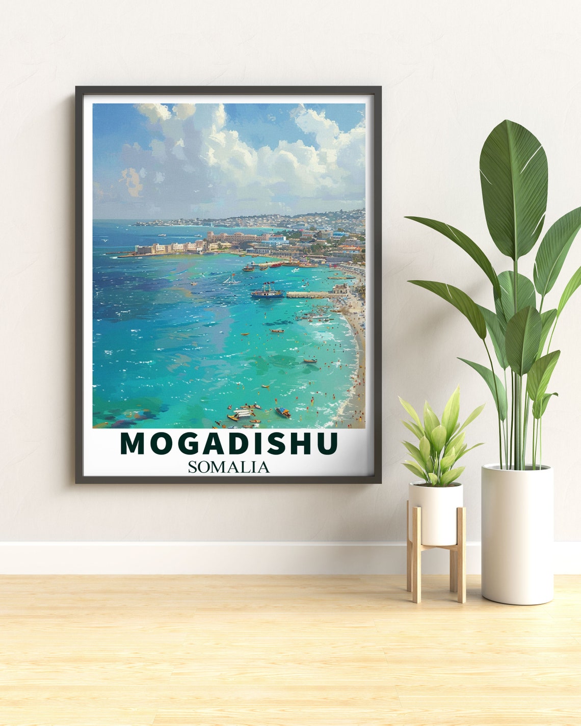 Mogadishu Somalia Beach Aerial Turquoise Water Travel Poster - Image 2