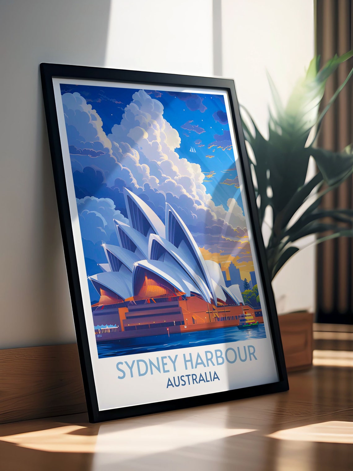 Sydney Harbour Opera House Dusk Clouds Ferry Glow Travel Poster - Image 2