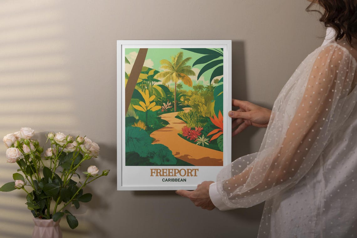 Freeport Caribbean Garden of the Groves Tropical Path Poster - Image 2