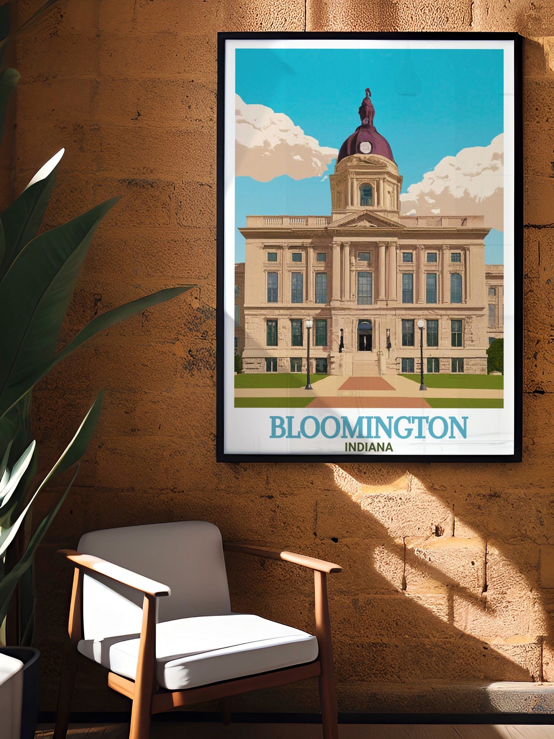 Bloomington Indiana Historic Courthouse Dome Landmark Poster - Image 2