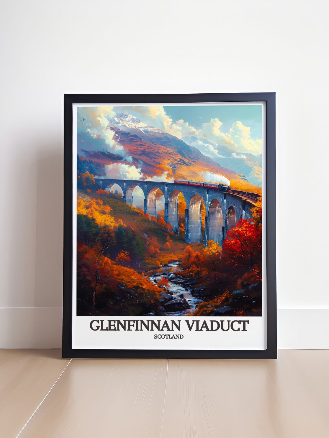 Glenfinnan Viaduct Scotland Steam Train Autumn Highlands Travel Poster - Image 4