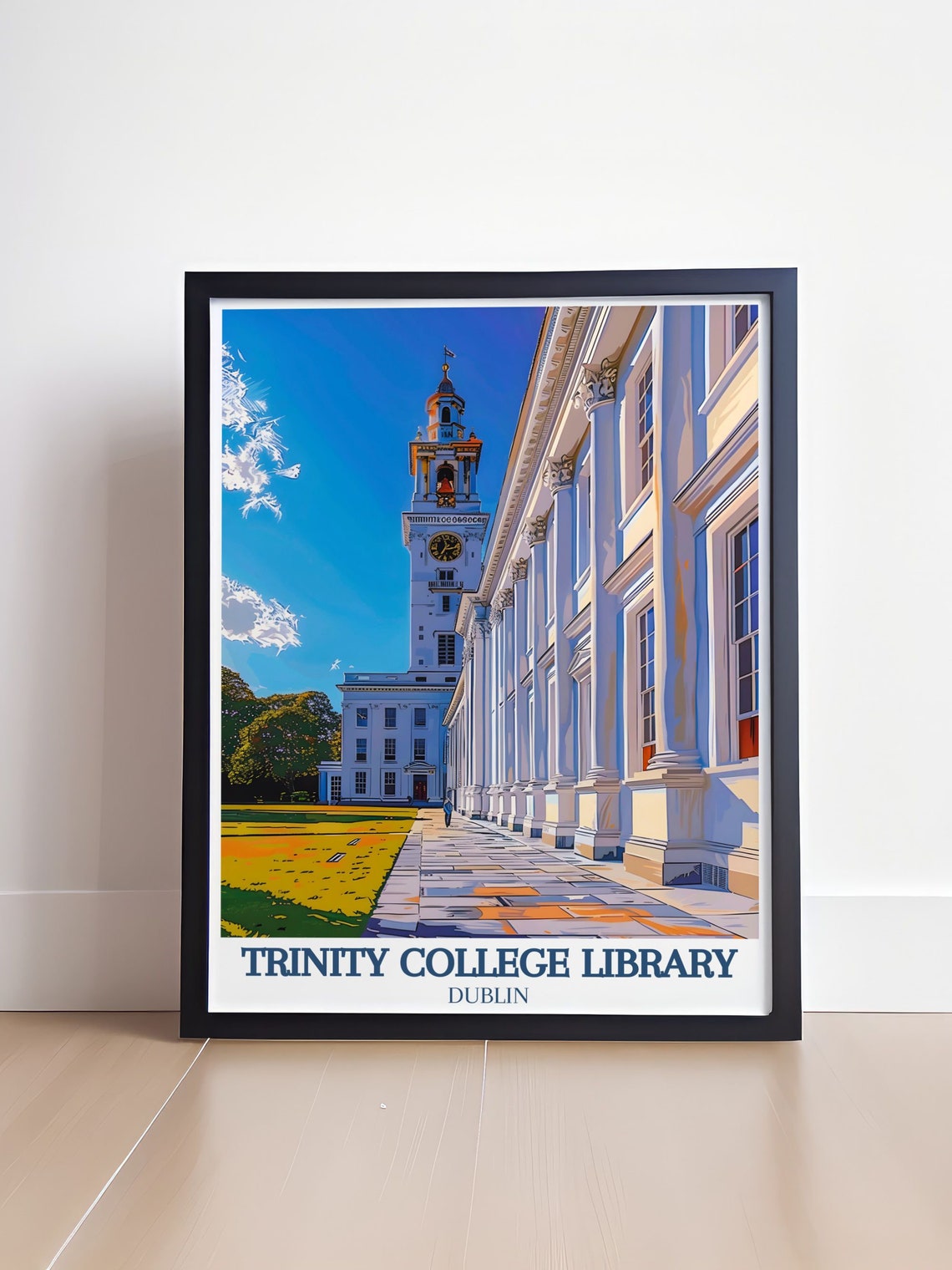 Trinity College Library Dublin Historic Clock Tower Courtyard Poster - Image 4