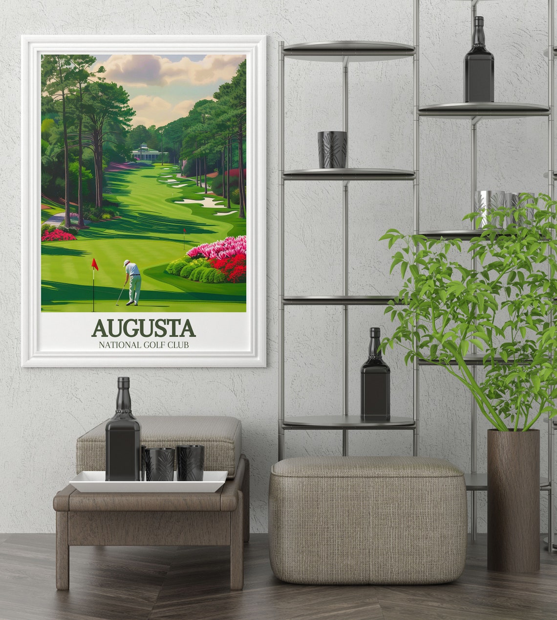 Augusta National Golfer Putting Golden Light Georgia Golf Poster - Image 3