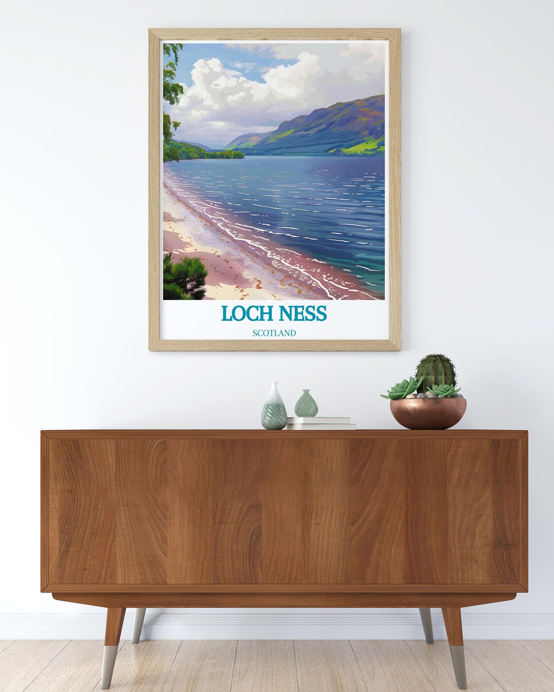 Loch Ness Scotland Shoreline Mountains Peaceful Serene Water Poster - Image 3