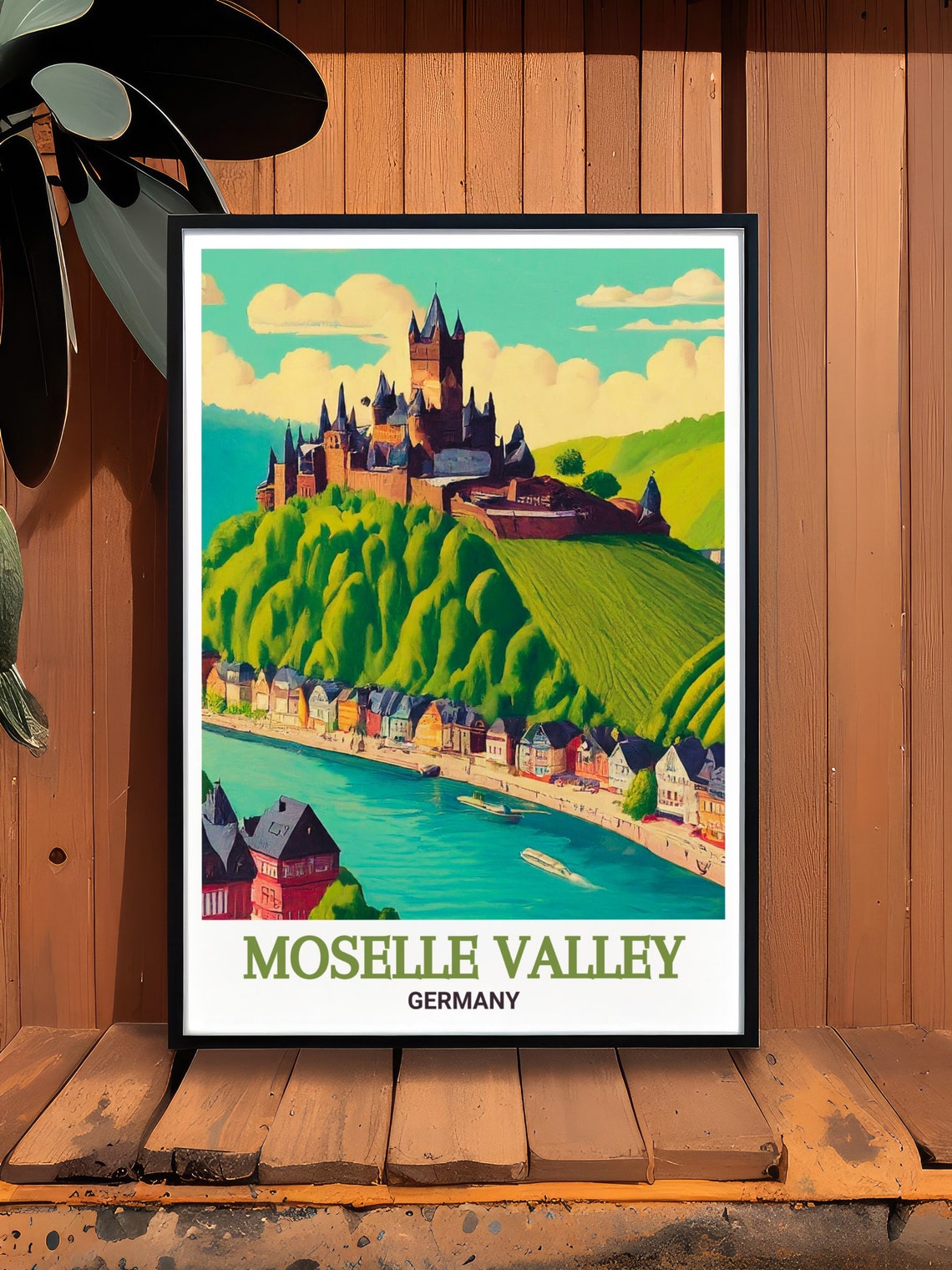 Moselle Valley Cochem Castle River Hillside Germany Travel Poster - Image 2