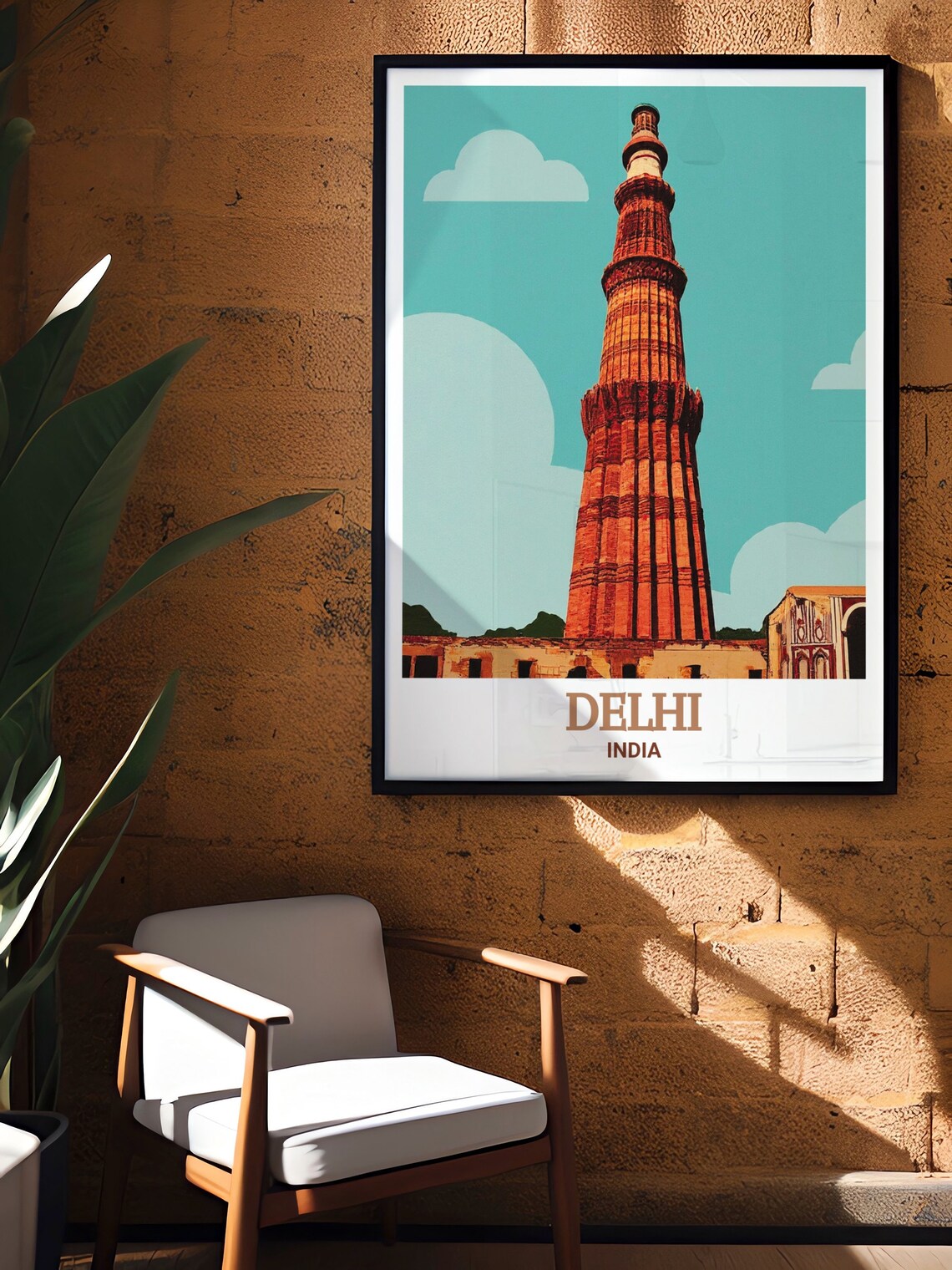 Qutub Minar Tower Delhi India Heritage Vintage Travel Poster - Image 3