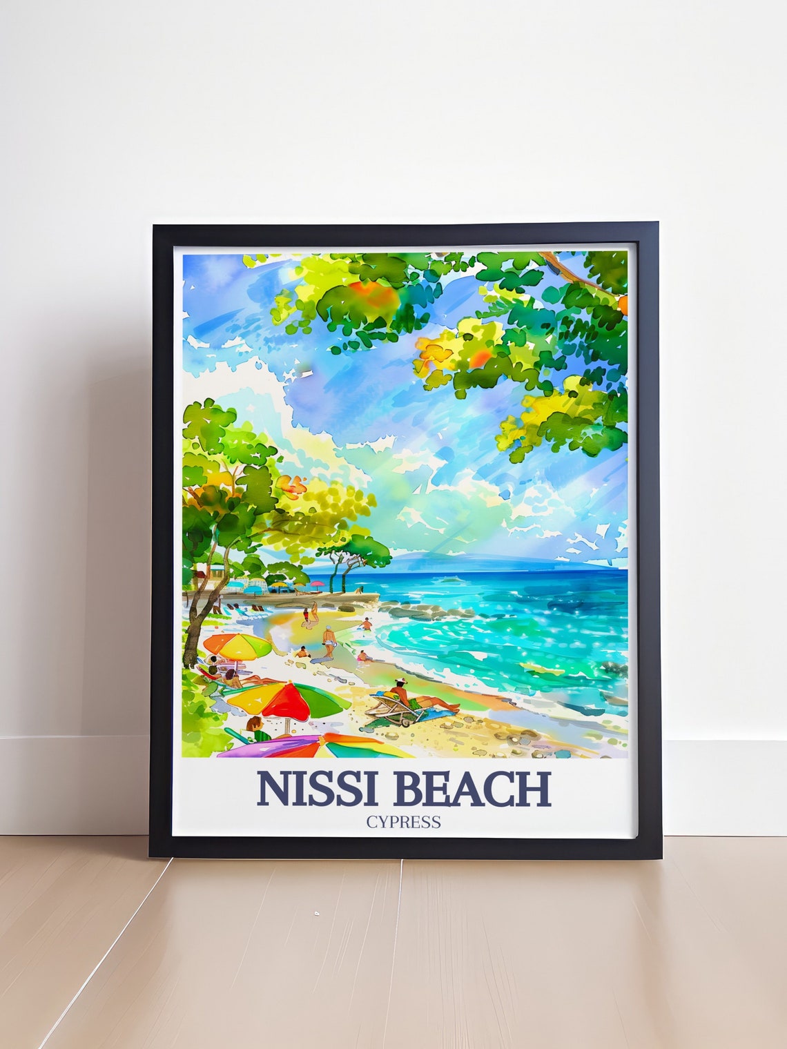 Nissi Beach Travel Print Nissi Beach Ayia Napa Travel Art Nissi Beach Ayia Napa Print Nissi Beach Poster Cyprus Print - Image 4