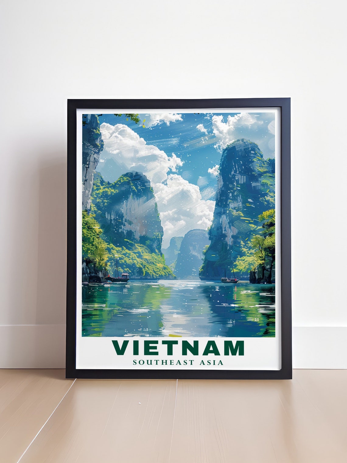 Vietnam Travel Poster Ha Long Bay Posters And City Art Prints Vietnam Wall Art And Ha Long Bay Decor Vietnam Travel Prints Home Decor - Image 4