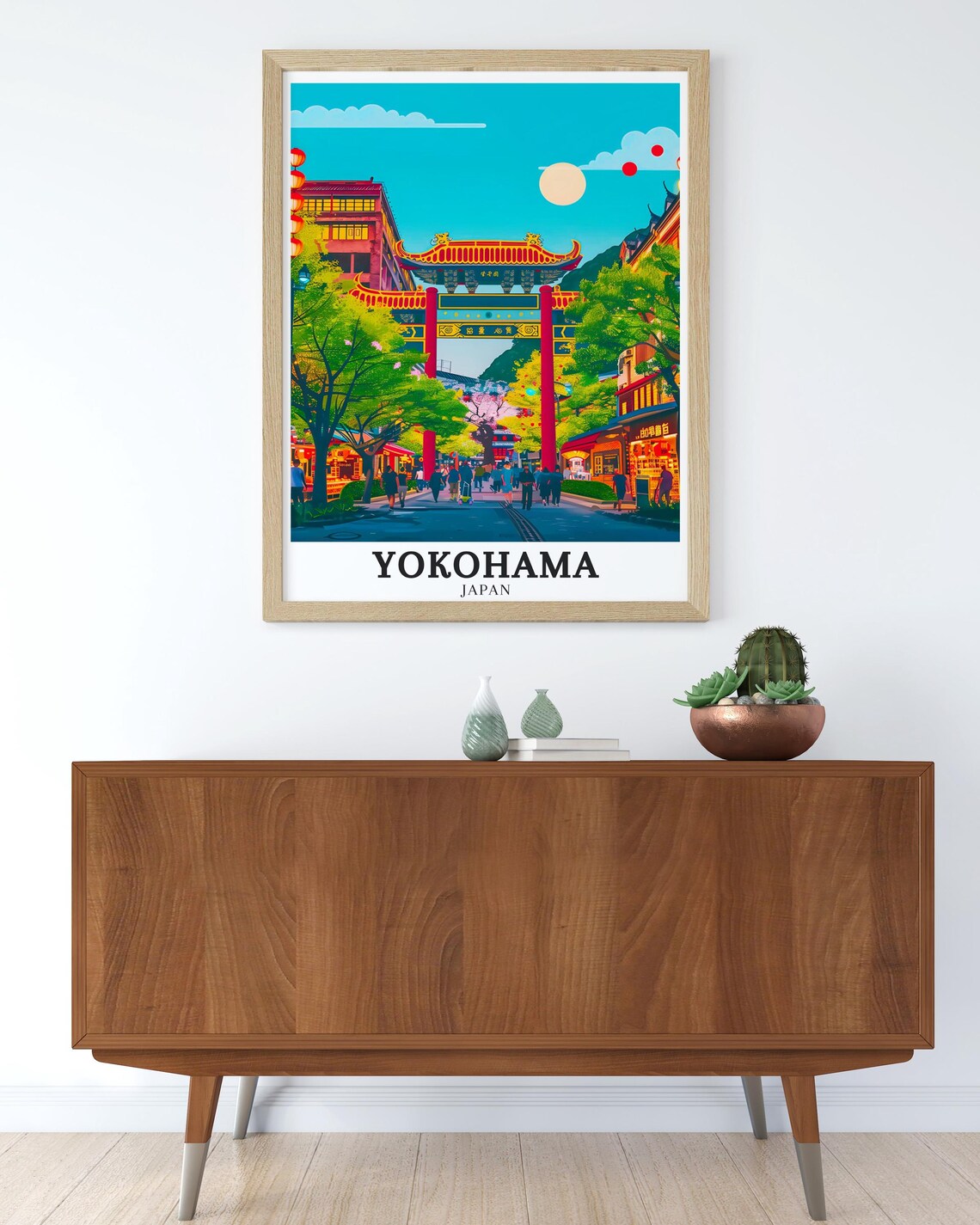 Yokohama Japan Chinatown Paifang Gate Street Scenery View Poster - Image 2