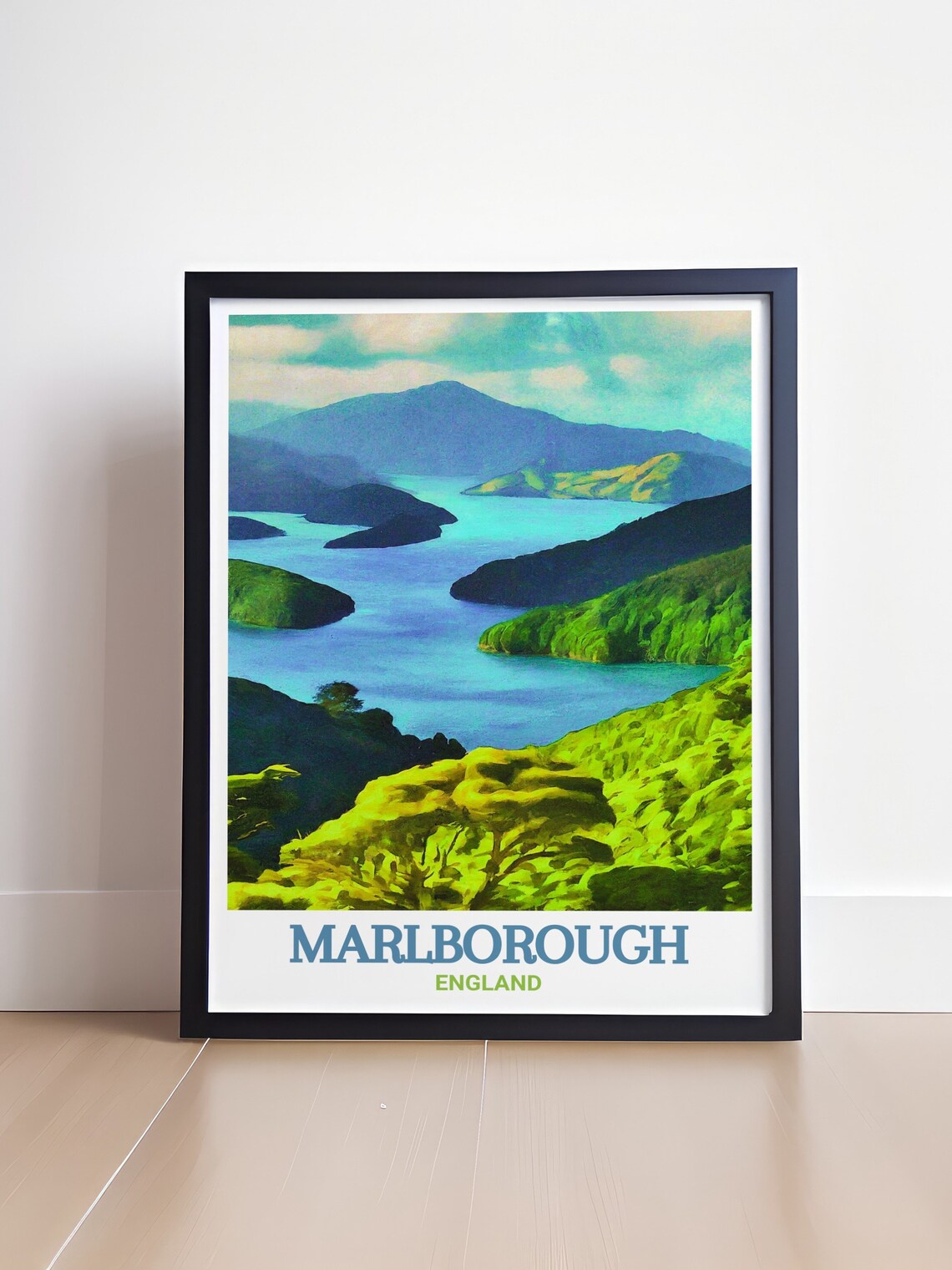 Marlborough Green Islands Waterway Vintage Scenic Travel Poster - Image 4