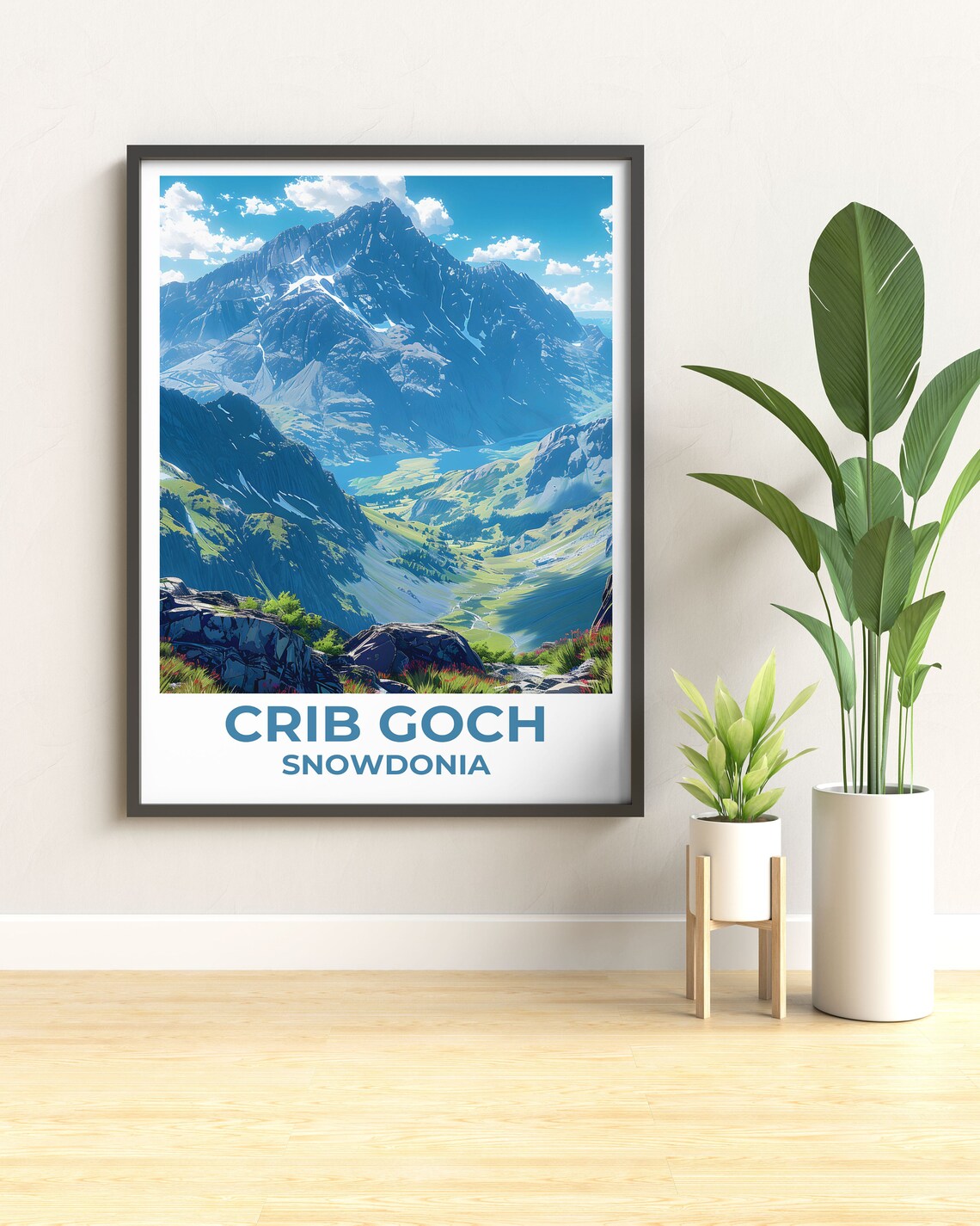 Crib Goch Snowdonia Wales Mountain Ridge Scenic Travel Poster - Image 3