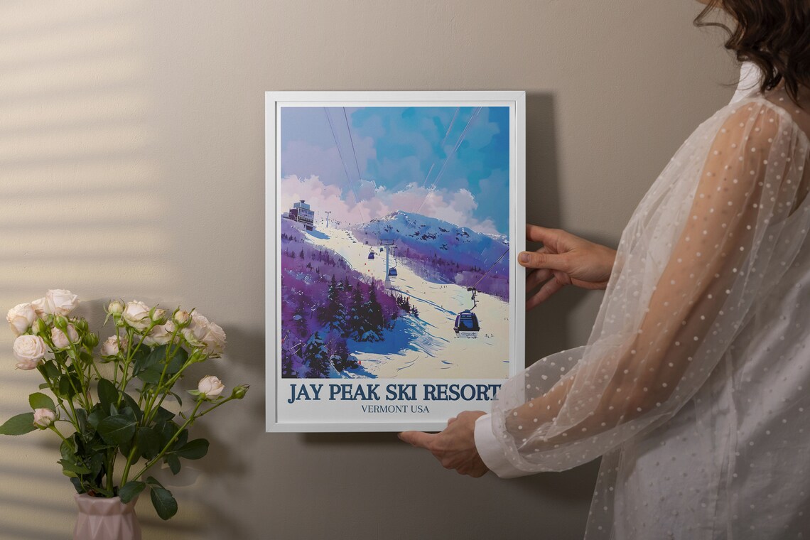 Jay Peak Ski Resort Vermont Mountains Travel Poster - Image 2