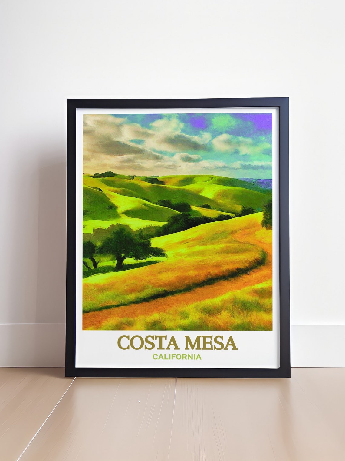 Costa Mesa California Fairview Park Rolling Golden Hills Travel Poster - Image 4
