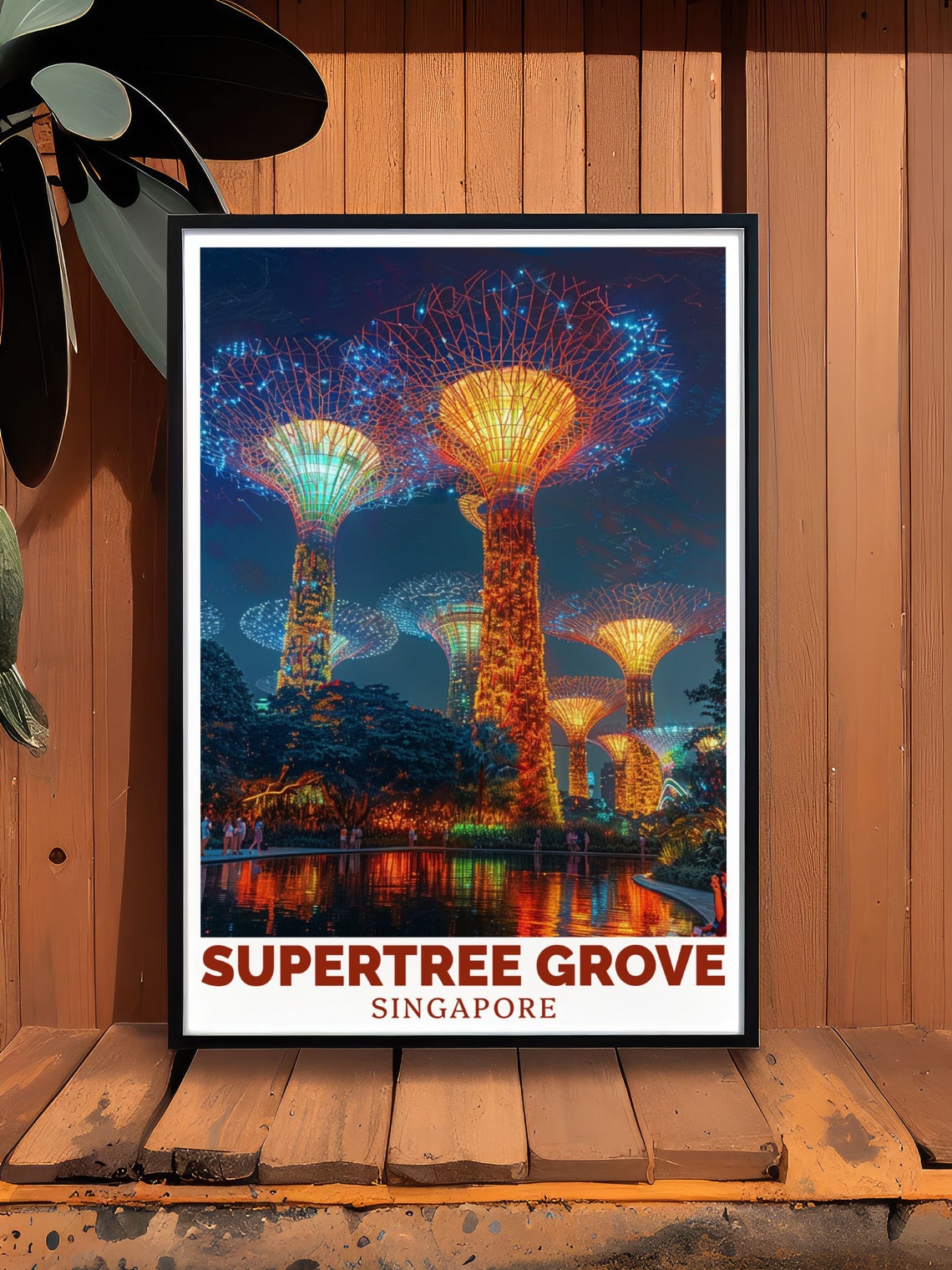 Supertree Grove Singapore Nighttime Illuminated Gardens Poster - Image 2