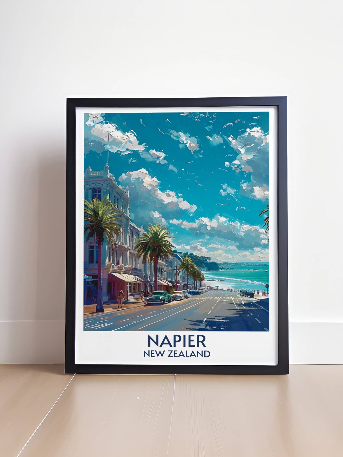 Napier New Zealand Art Deco Waterfront Vintage Travel Poster - Image 4